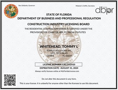Construction License CRC#1332920
