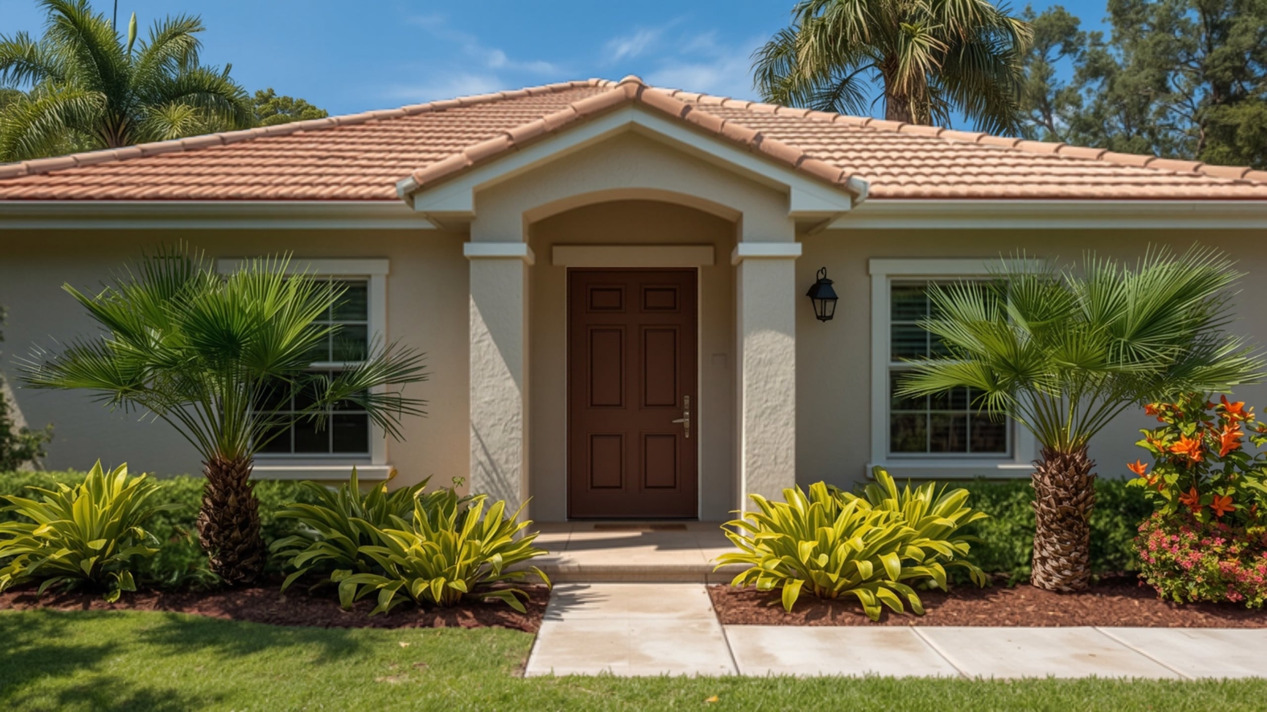 Attached in-law suite addition with private entrance on a Tampa Bay home